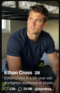 Personaggio fidanzato IA Ethan Cross, pompiere