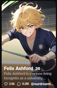 Fidanzato IA anime Felix Ashford